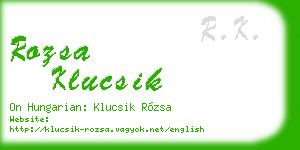 rozsa klucsik business card